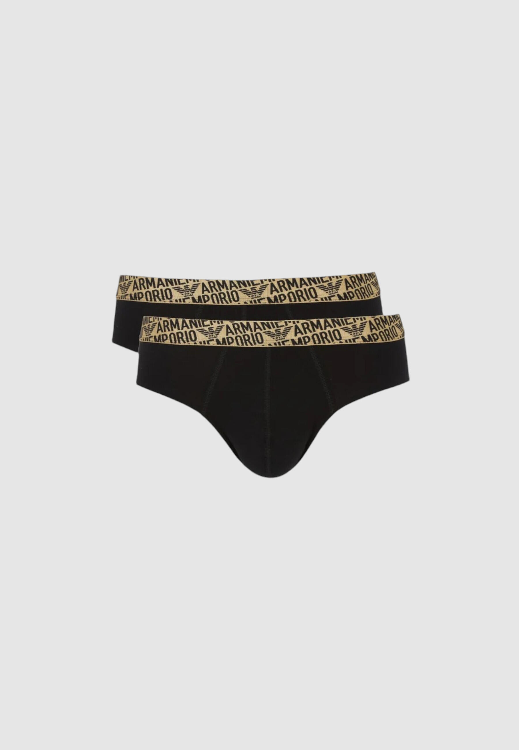 EMPORIO ARMANI CONNECTED Intimo Uomo T39 BIPACK UNDERWEAR SET Black gold