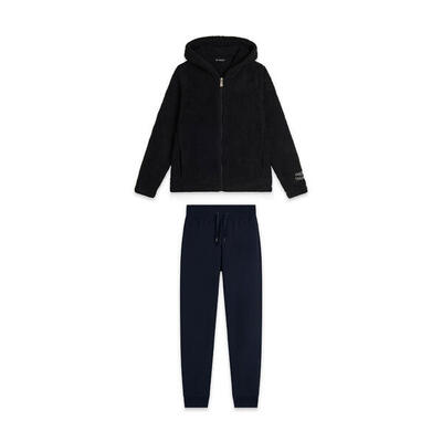 Tuta donna con zip collo alto e dettagli floreali