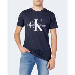 t-shirt crop top CORE MONOGRAM SLIM TEE HOMME BLEU