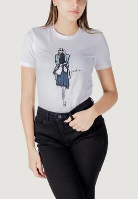 Crop top t-shirt onlemma life reg s/s lady top box jrs dames wit