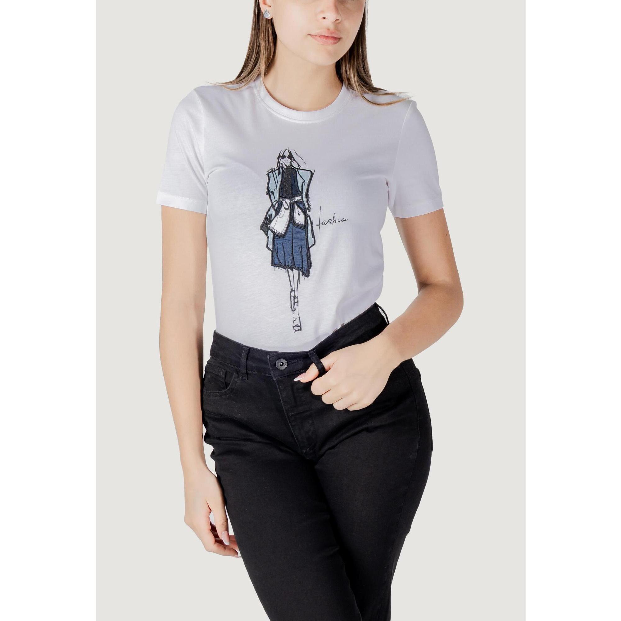 Only - T-shirt Crop Top Onlemma Life Reg S/s Lady Top Box Jrs Femme Blanc - T-shirt Crop Top - Blanc - Decathlon