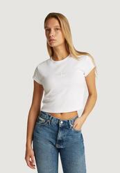 t-shirt crop top MONOGRAM BABY TEE FEMME BLANC