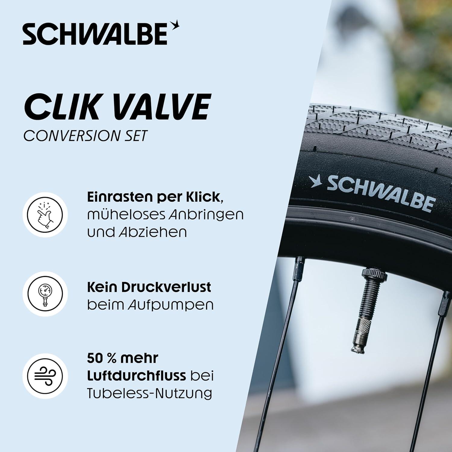 Schwalbe Fahrrad Clik Valve SCV System (SV) Französisch Set (4St) 5/6