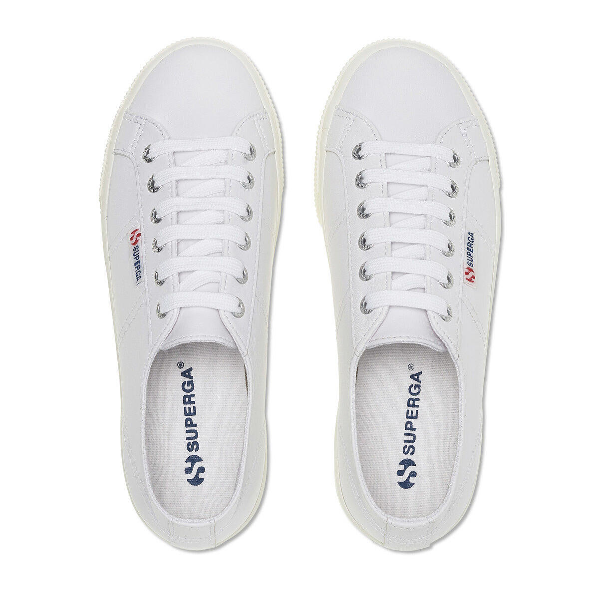 Leather Trainers Decathlon Superga Womens/Ladies 2790 Nappa Leather  Trainers (Optical White Silver
