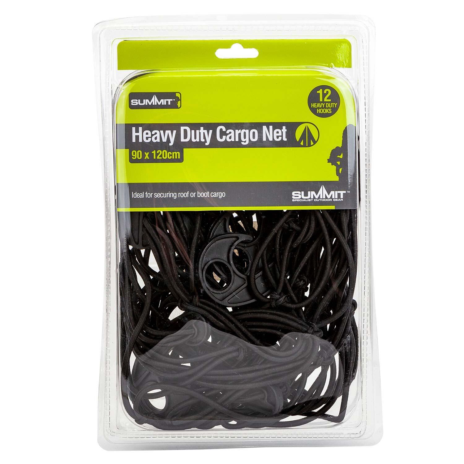 SUMMIT Bungee Cargo Net Heavy Duty 12 Hooks Strap Luggage Down 120cm x 90cm Black X 1