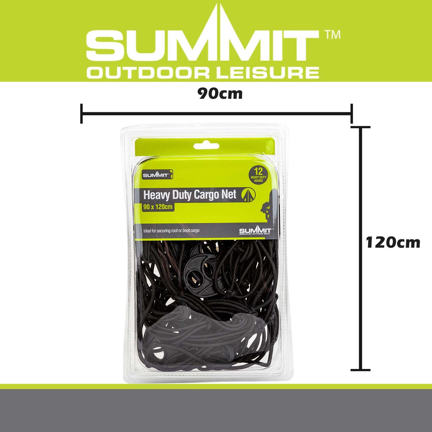 Bungee Cargo Net Heavy Duty 12 Hooks Strap Luggage Down 120cm x 90cm Black X 1 2/7
