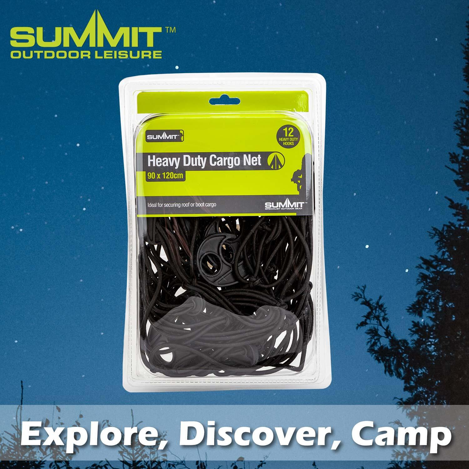 Bungee Cargo Net Heavy Duty 12 Hooks Strap Luggage Down 120cm x 90cm Black X 1 3/7