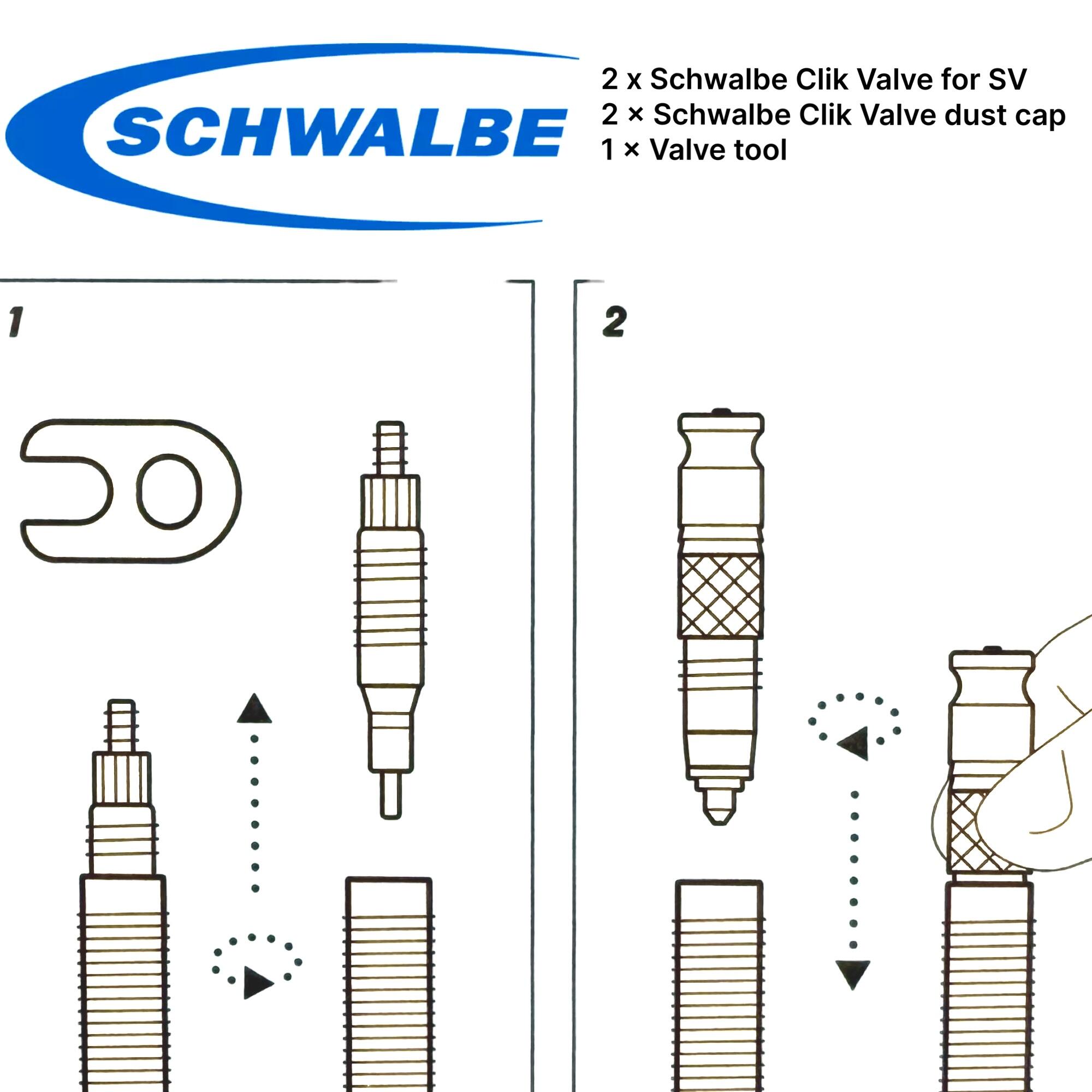 Schwalbe Fahrrad Clik Valve SCV System (SV) Französisch Set (4St) 2/6