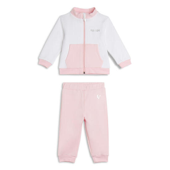 Tuta Baby in cotone elasticizzato con logo argento