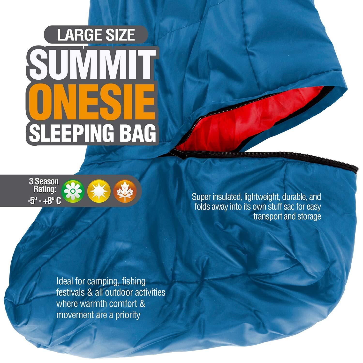 Wearable Sleeping Bag Blue Adults Large/XL 3/7