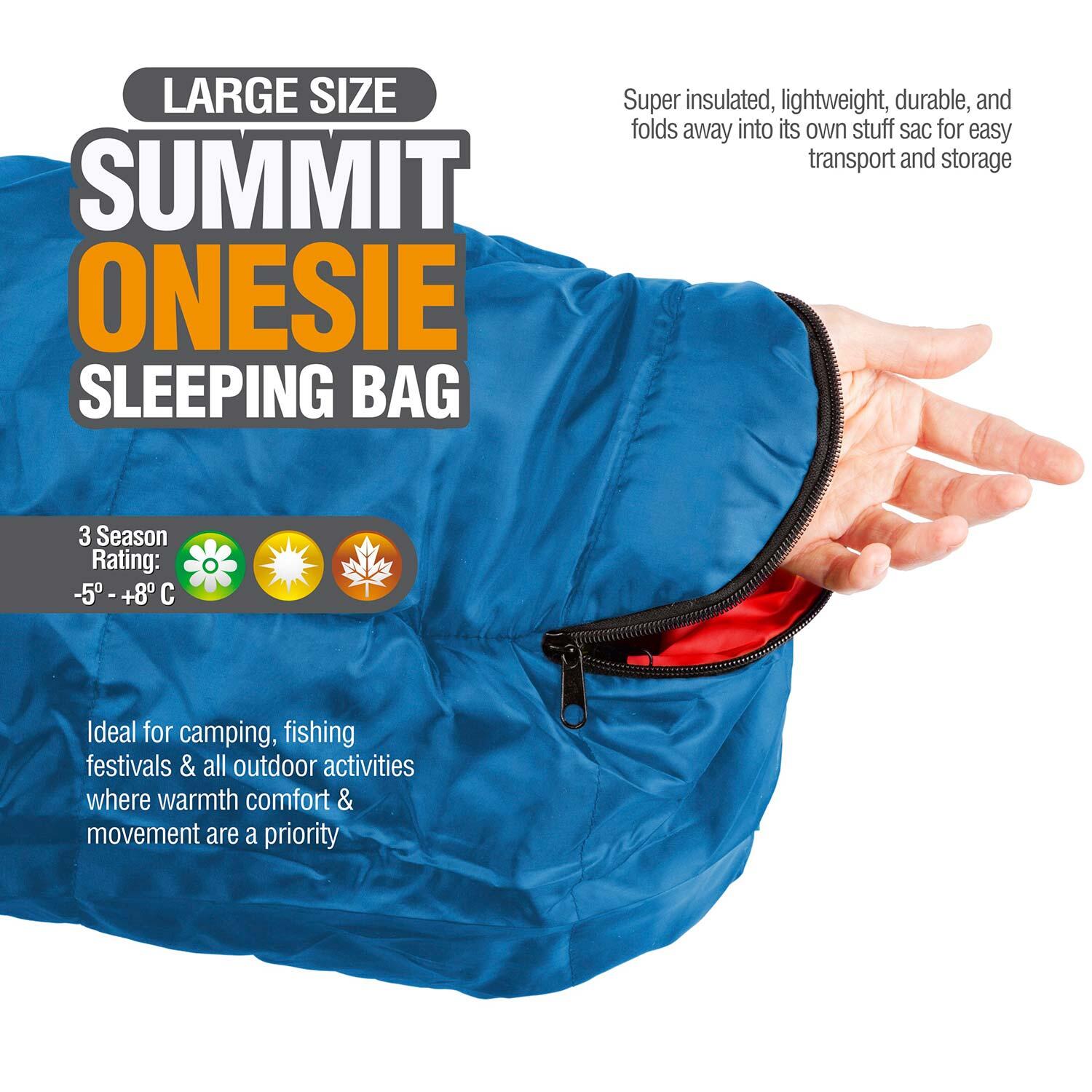 Wearable Sleeping Bag Blue Adults Large/XL 4/7