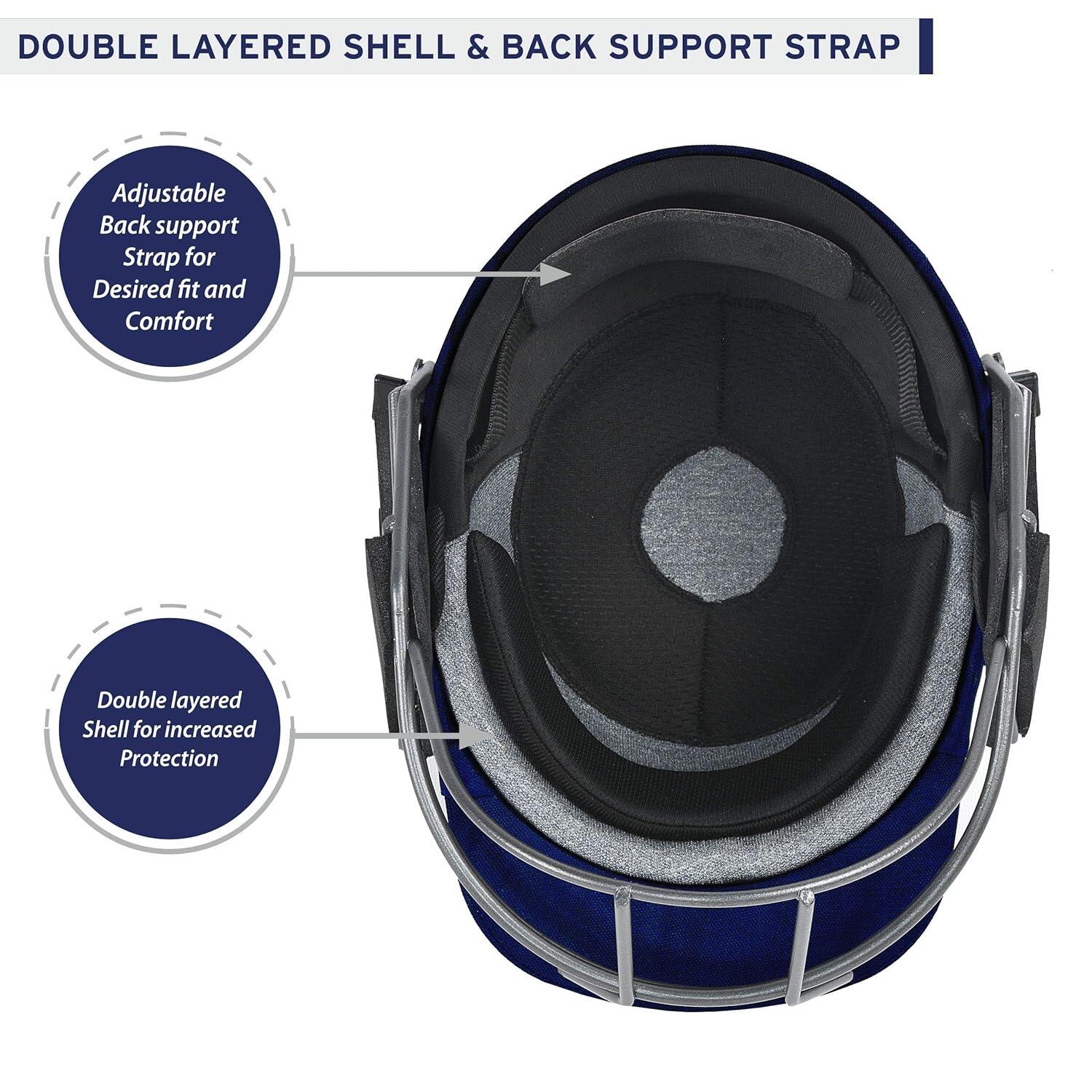 DSC FORT 44 Cricket Helm XL | Stahlgitter | Leicht & Waschbares Band 3/5