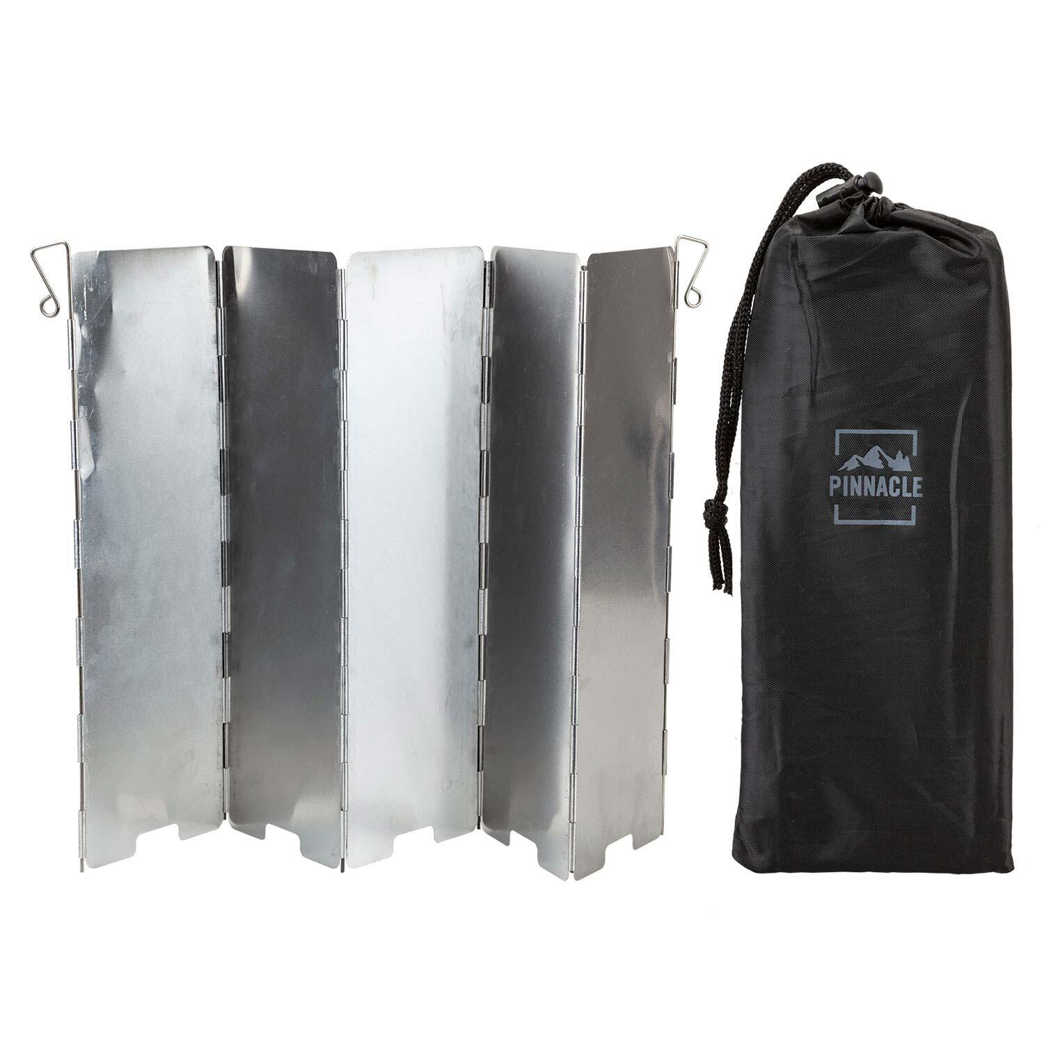 SUMMIT Stove Sheild 5 Panel Aluminium Cover Ground Pegged Stable 24cm x 44cm Silver X 1