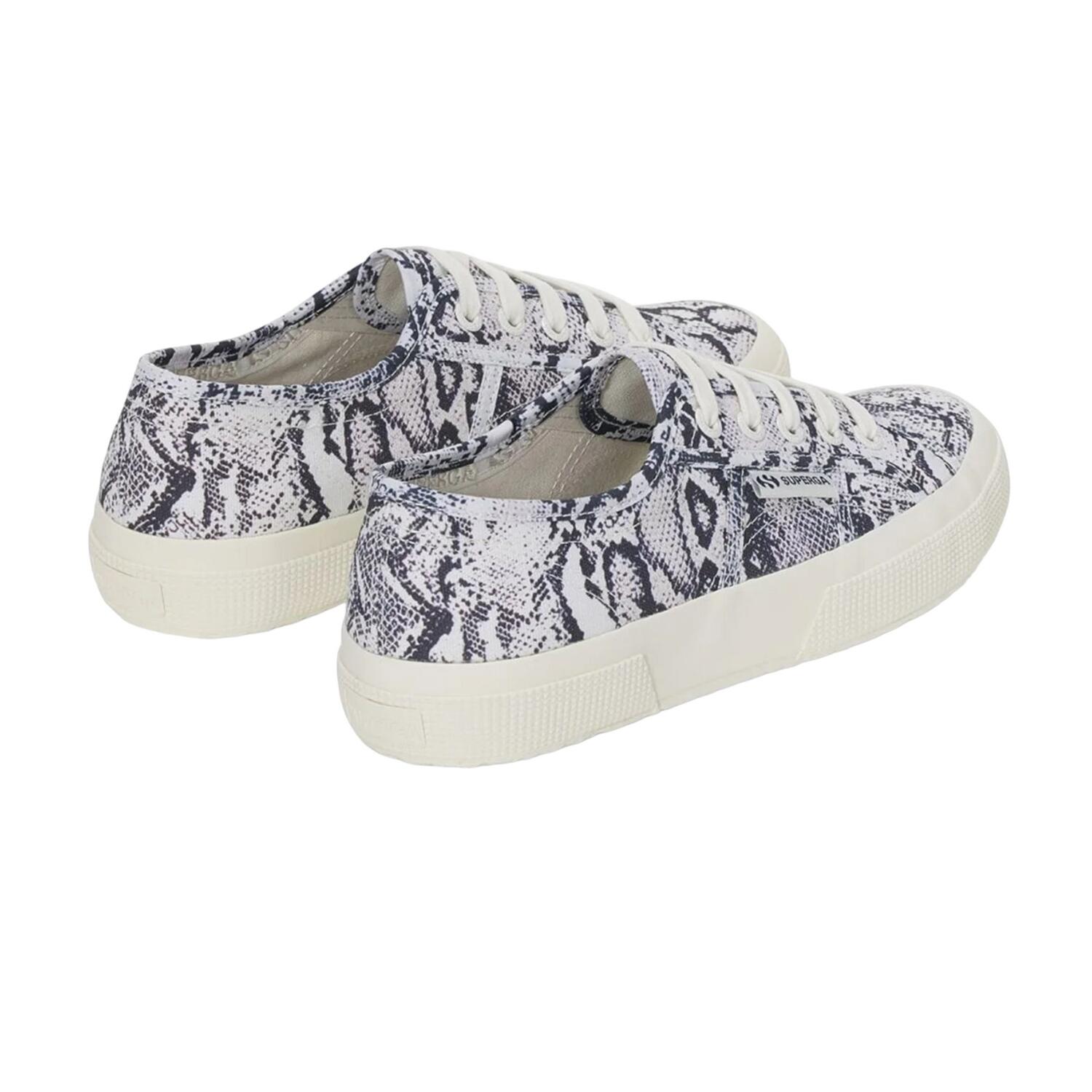 Womens/Ladies 2750 Snakeskin Trainers (White/Avorio/Navy) 2/4