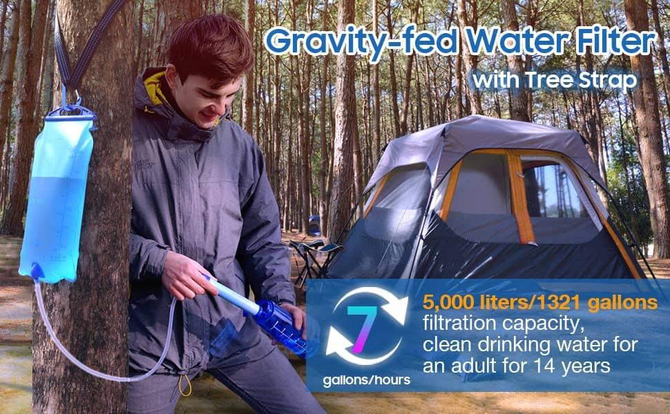 Filtro Acqua Portatile di Sopravvivenza + Serbatoio 6L Inuitz 5/7