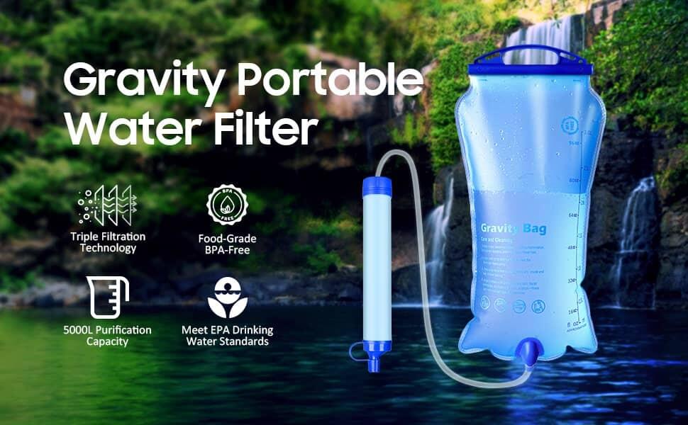 Filtro Acqua Portatile di Sopravvivenza + Serbatoio 6L Inuitz 7/7