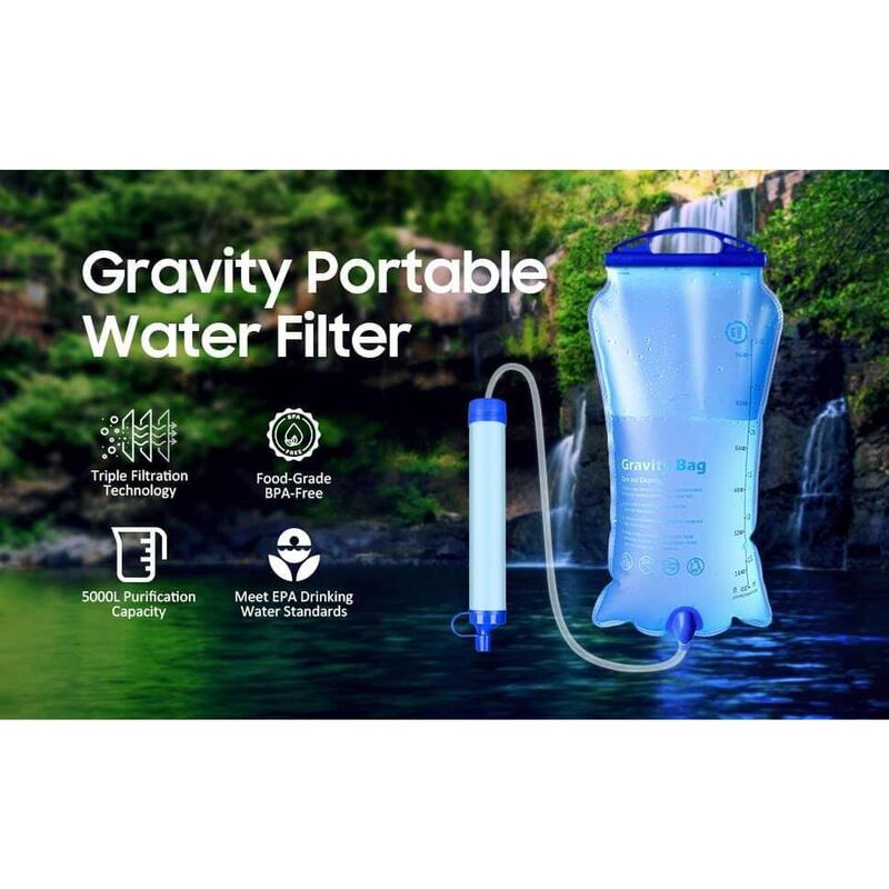 Filtre à Eau Portable de Survie + Réservoir 6L Inuitz