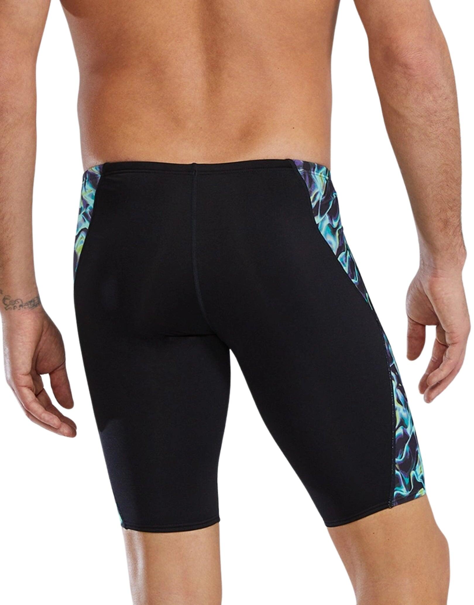 TYR Energia Durafast Elite Blade Splice Swim Jammer - Black/Green 2/5