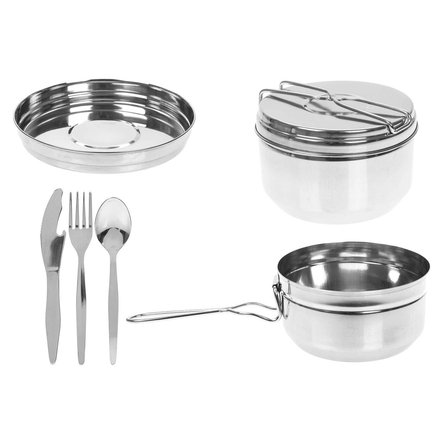 SUMMIT Tiffin Tin Stainless Steel Sectioned Hot Cold Food 16cm x 16cm 6 Piece Set