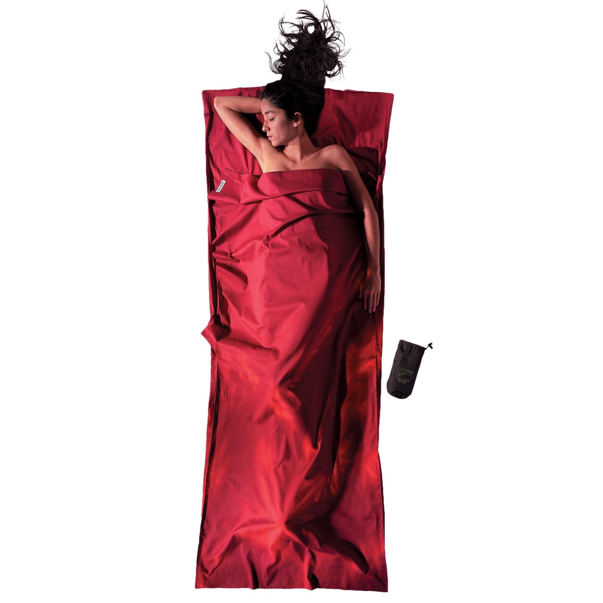 Cocoon - Drap De Voyage Cocoon 100 % Coton – Rouge Moine - Drap De Sac De Couchage - Rouge - Taille Unique - Decathlon