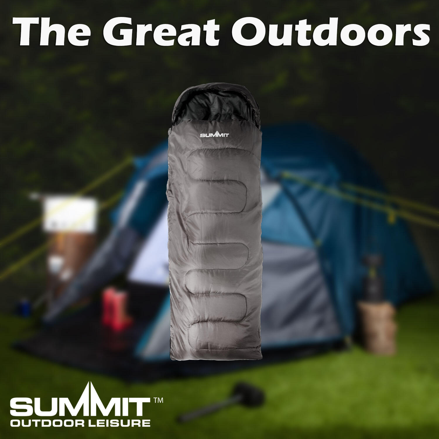 Cowl Sleeping Bag - Single Stylish, Warm, Easy To Pack Camp Bag Grey ...