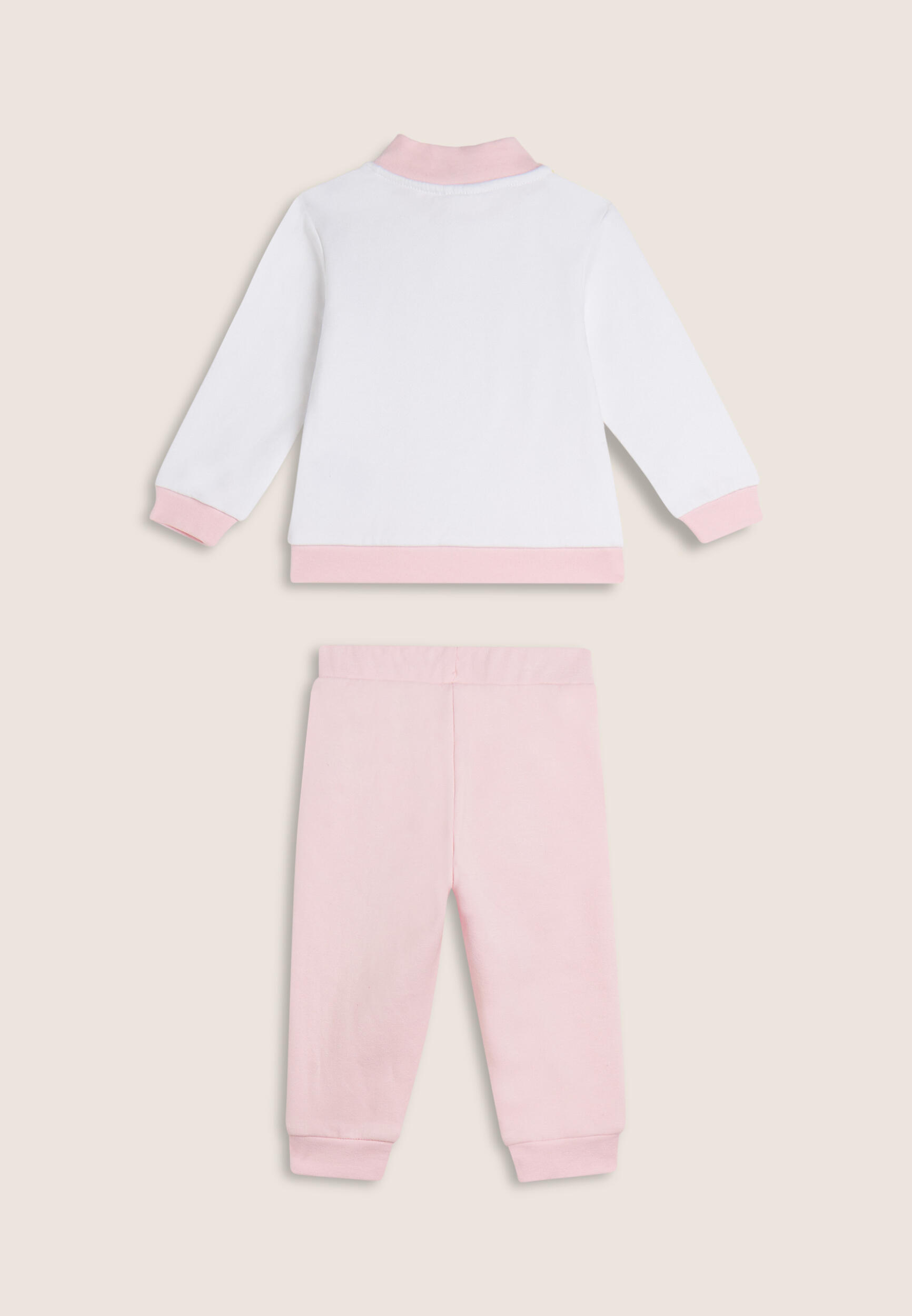 Tuta Baby in cotone elasticizzato con logo argento 2/3