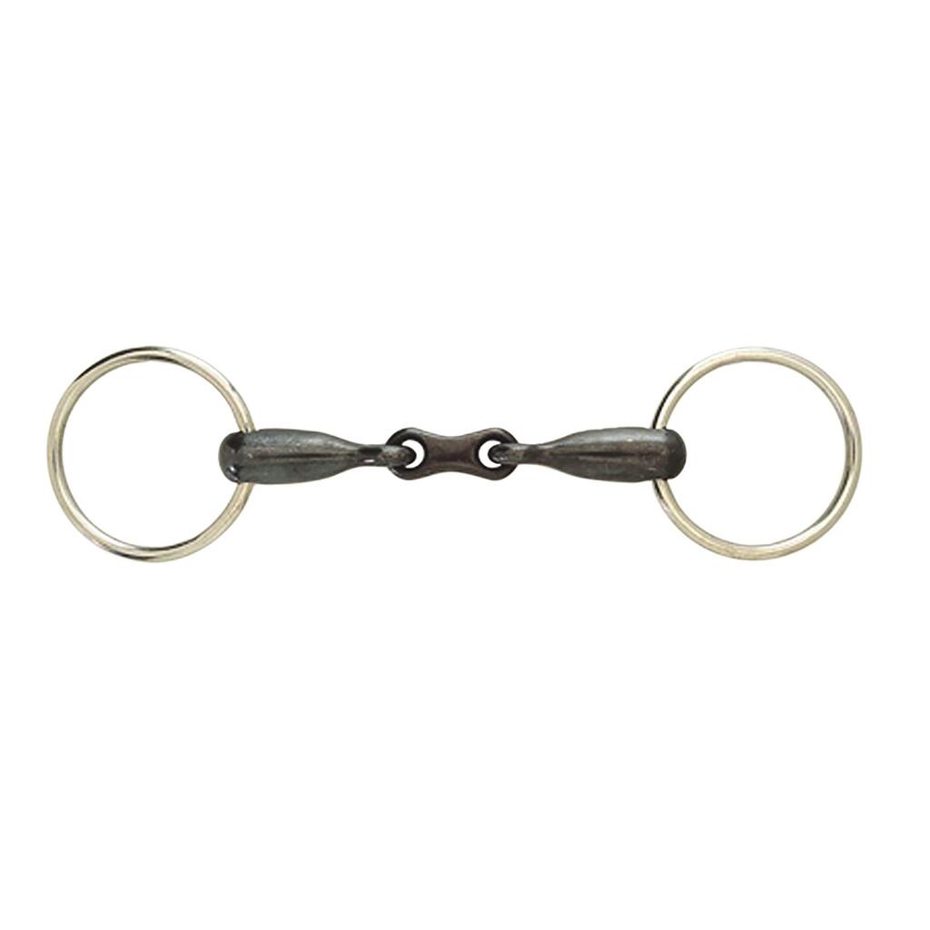 Snaffle bits, sweet iron free ring bits with French links for horses Weatherbeet