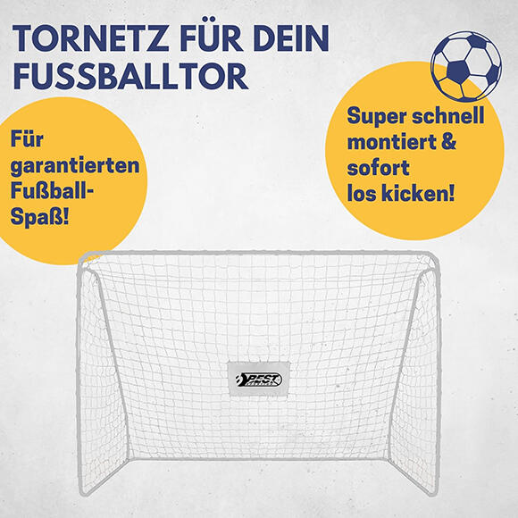 Best Sporting Tornetz weiß/schwarz für Fußballtore mit Maße 180 x 120 x 60 cm 2/4