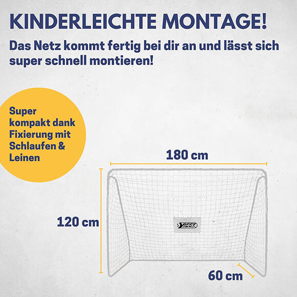 Best Sporting Tornetz weiß/schwarz für Fußballtore mit Maße 180 x 120 x 60 cm 4/4