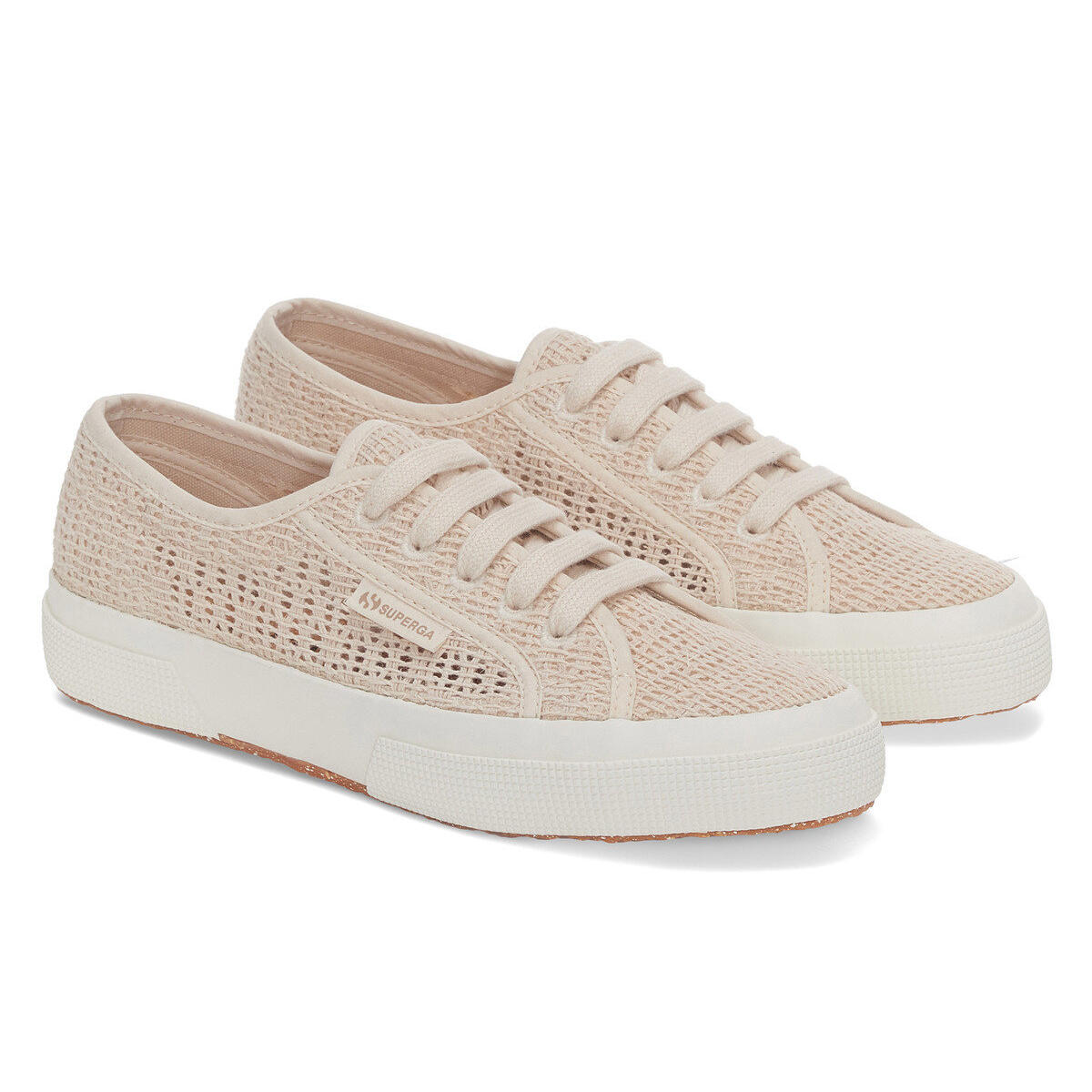 Womens/Ladies 2750 Macramé Trainers (Raw Beige) 1/4
