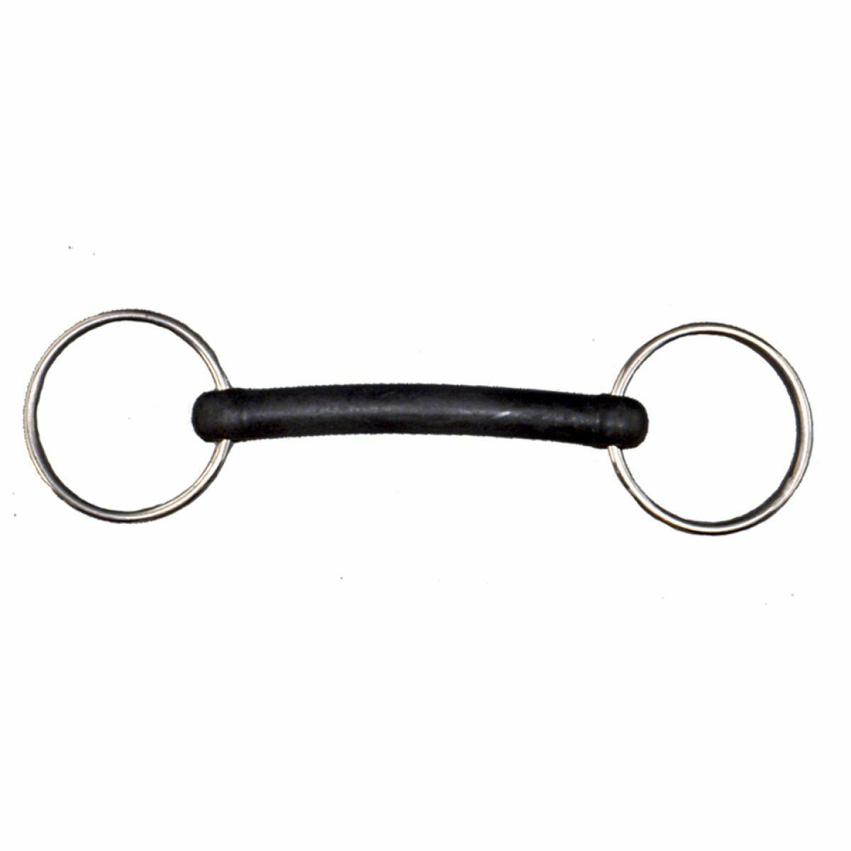 TATTINI 2-rings roestvrijstalen paardenbit met stijf rubber Tattini