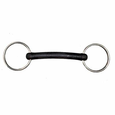 2-rings roestvrijstalen paardenbit met stijf rubber tattini