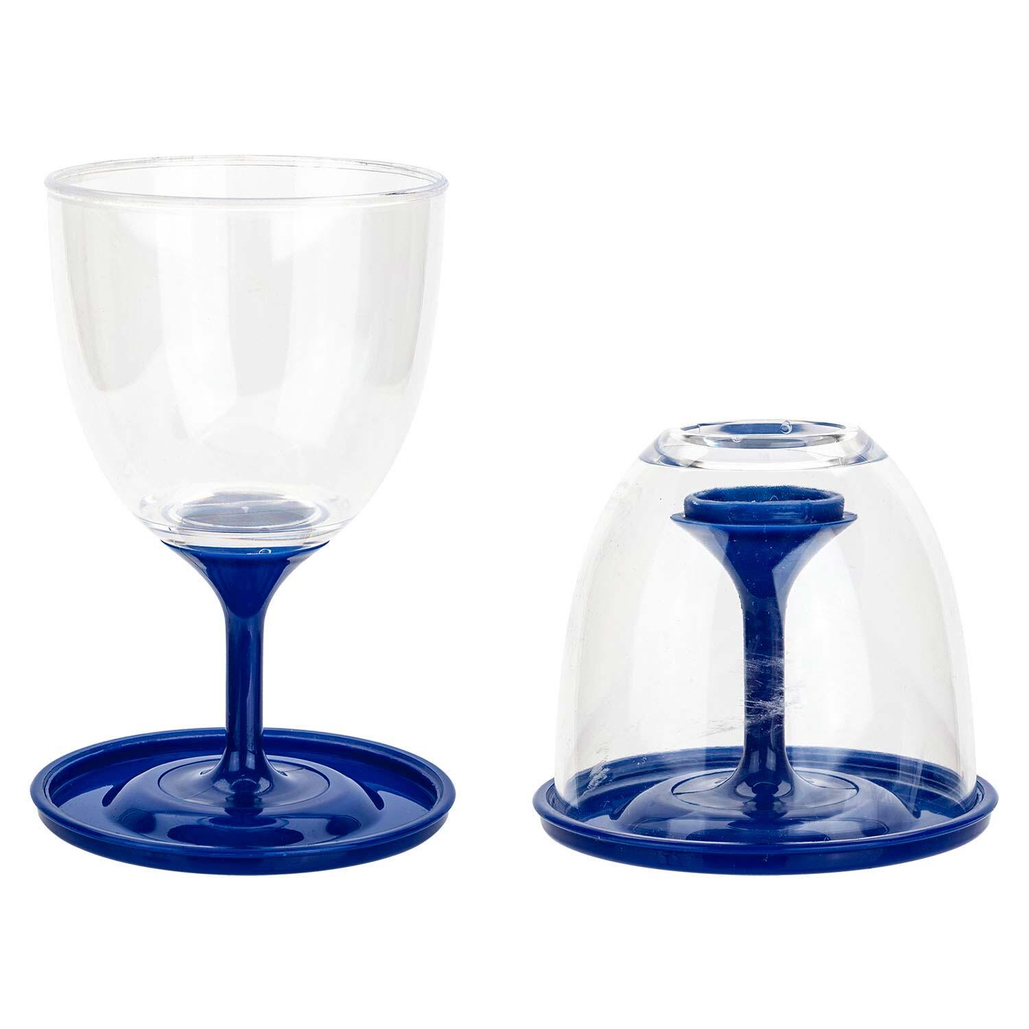SUMMIT Collapsible Wine Glasses Pack Away 9cm x 16cm- 10oz / 285ml Blue X 1 Pack of 2