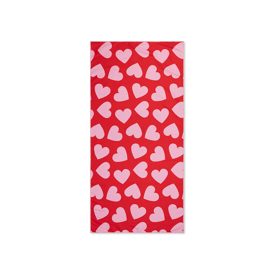 Toalla de playa de microfibra - rojo - Hearts - 135 x 65 cm 4/5