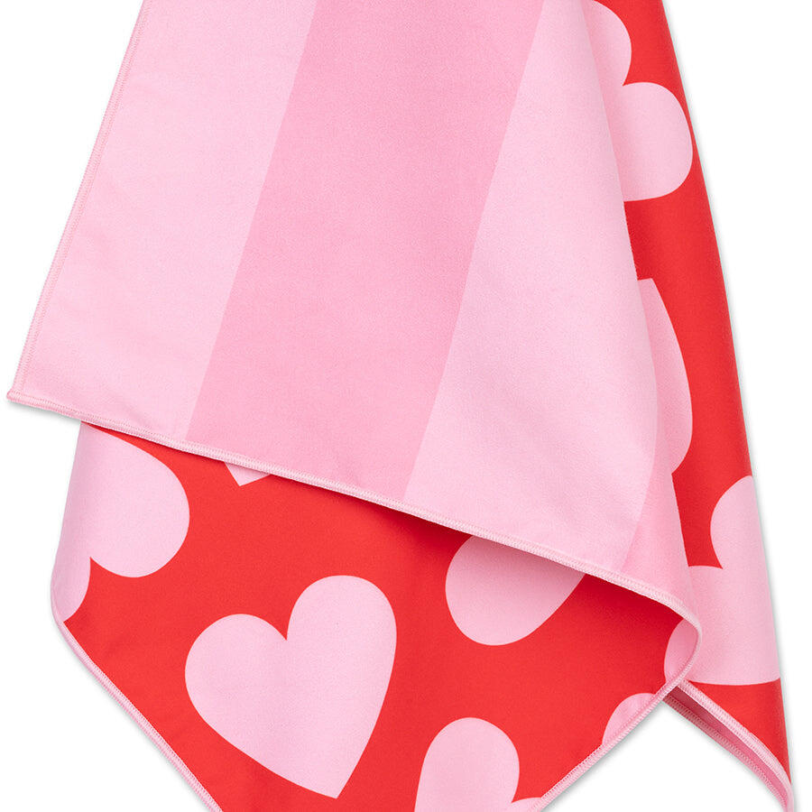 Toalla de playa de microfibra - rojo - Hearts - 135 x 65 cm 2/5