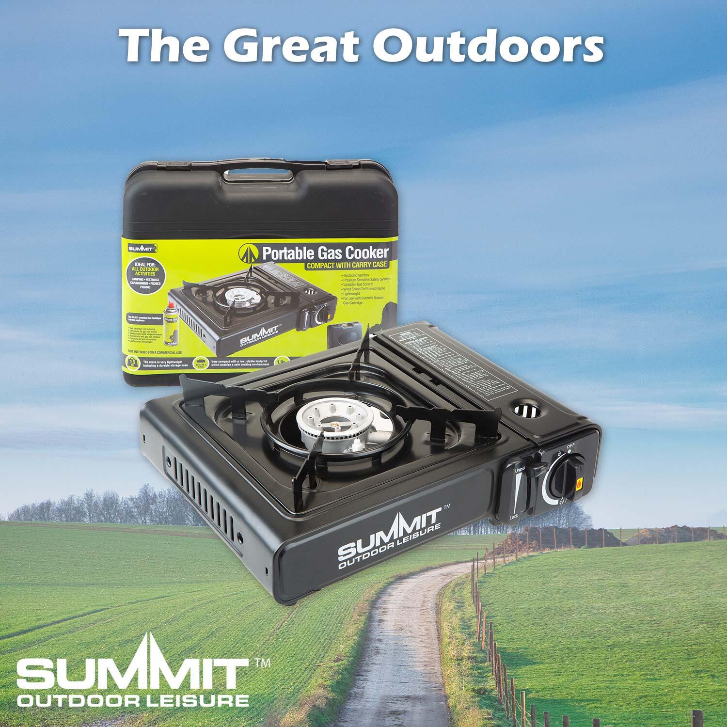 Portable Gas Stove Electronic Ignition Wind Sheild 34cm x 26cm Black X 1 7/7