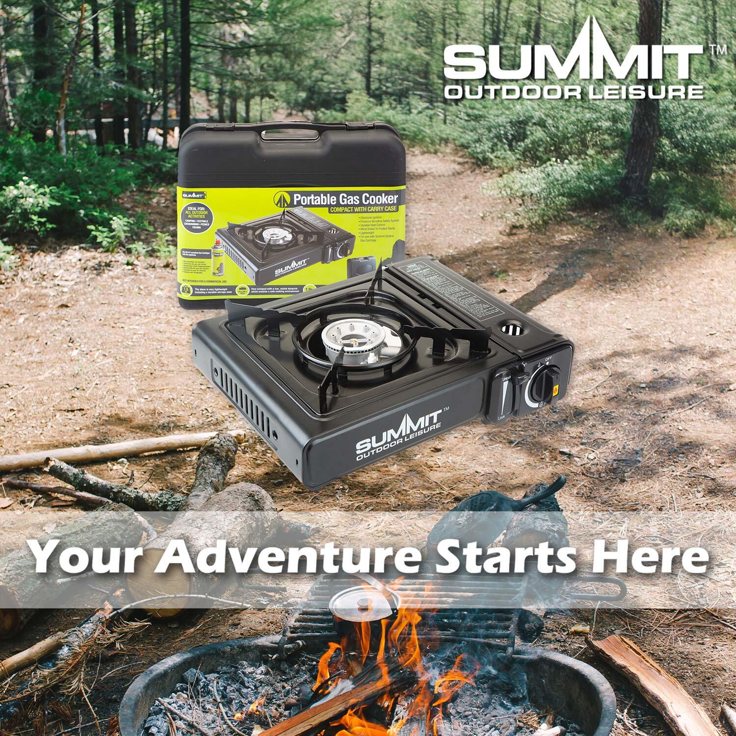 Portable Gas Stove Electronic Ignition Wind Sheild 34cm x 26cm Black X 1 5/7