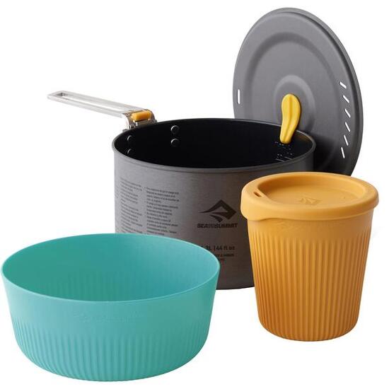 1.3L Pot + Small Bowl + Cup Frontier UL One Pot Cook Set blue-yellow