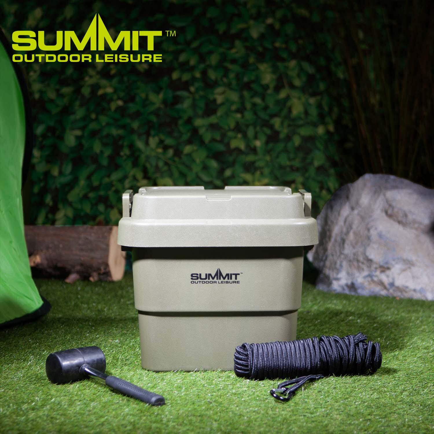 Storage Box 30L Carry Handles Camping Box Dry Storage Green 36 x 36 x 39cm 3/7