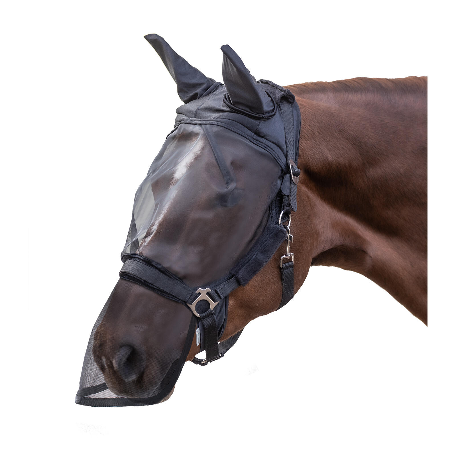 WALDHAUSEN Maschera anti-insetti per cavallo con protezione per le orecchie e il muso Waldh