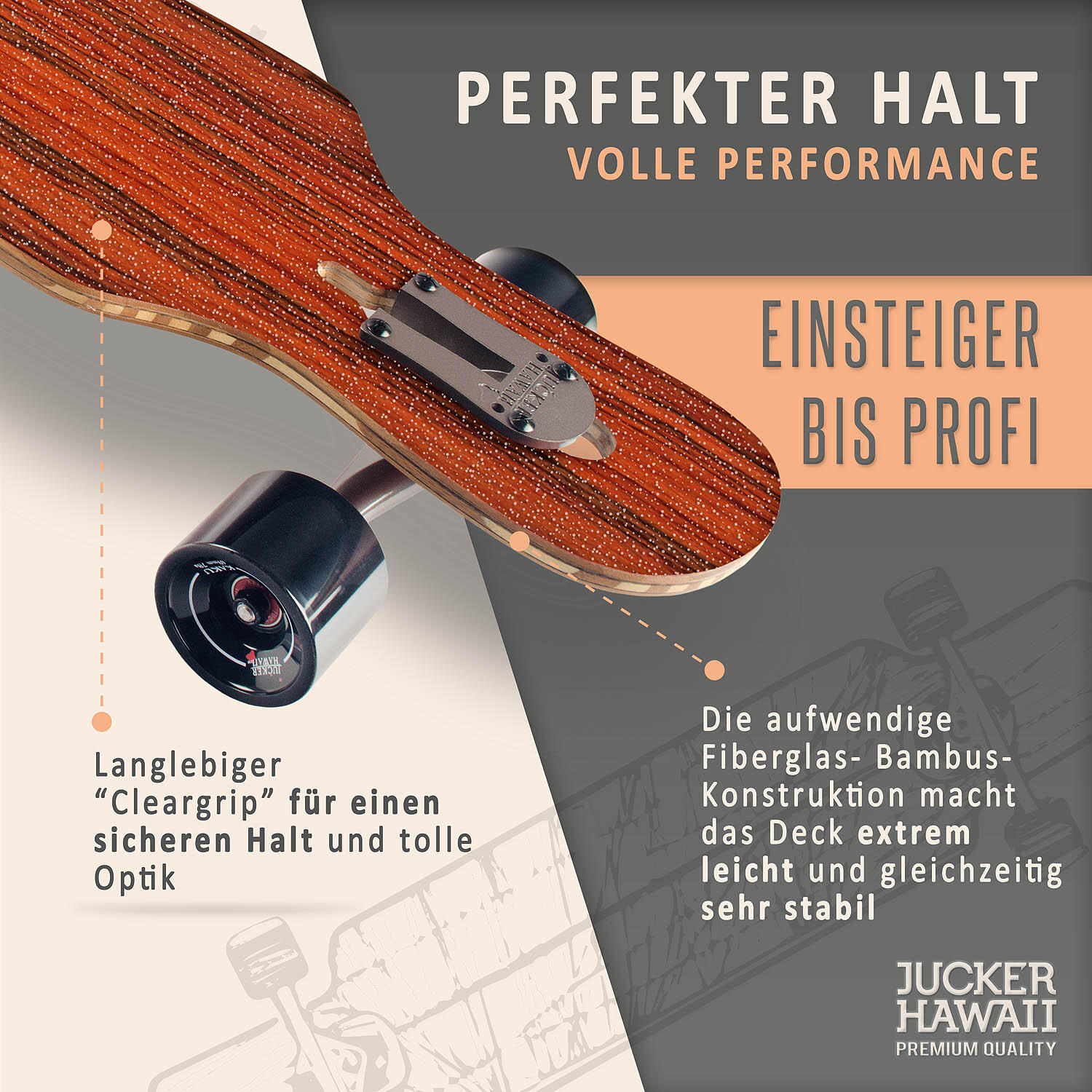 Longboard HOKU ROSEWOOD | Precision ONE Achsen 3/7