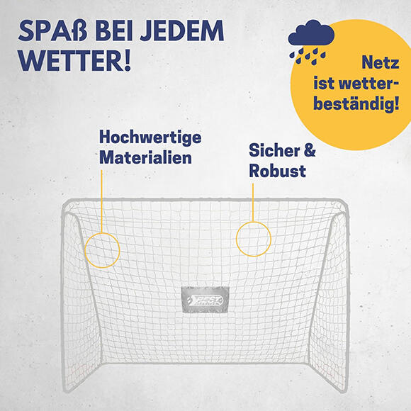 Best Sporting Tornetz weiß/grau für Fußballtore mit Maße 180 x 120 x 60 cm 3/4