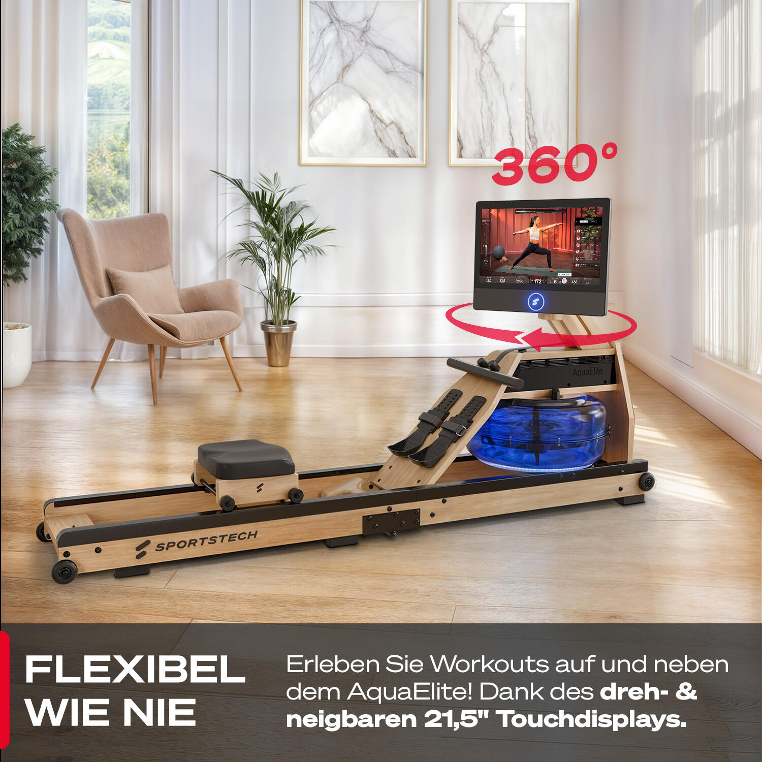 Sportstech Rudergerät AquaElite 3/5