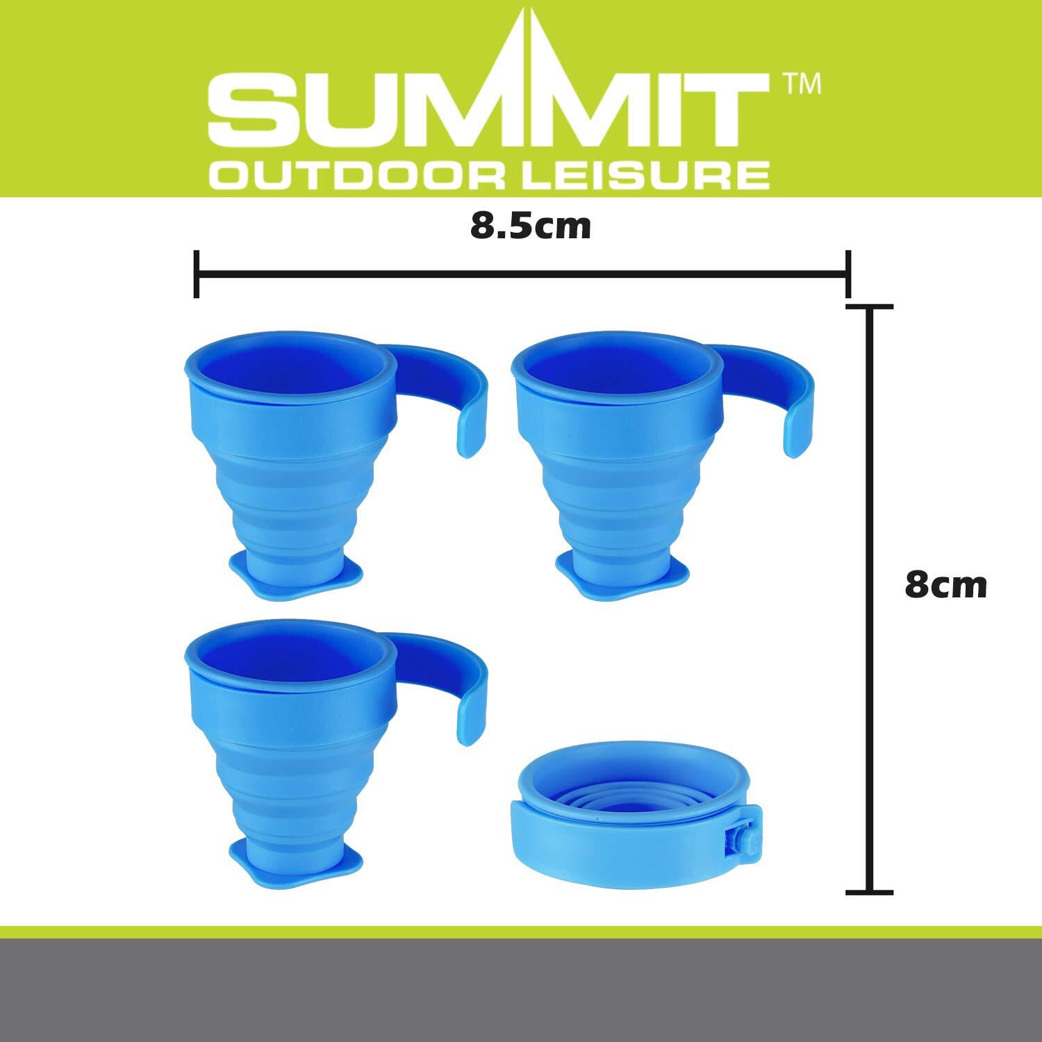 Lot De 4 Tasses Pliantes En Silicone Bleu – 8 Cm, Idéales Pour Voyage Et Camping