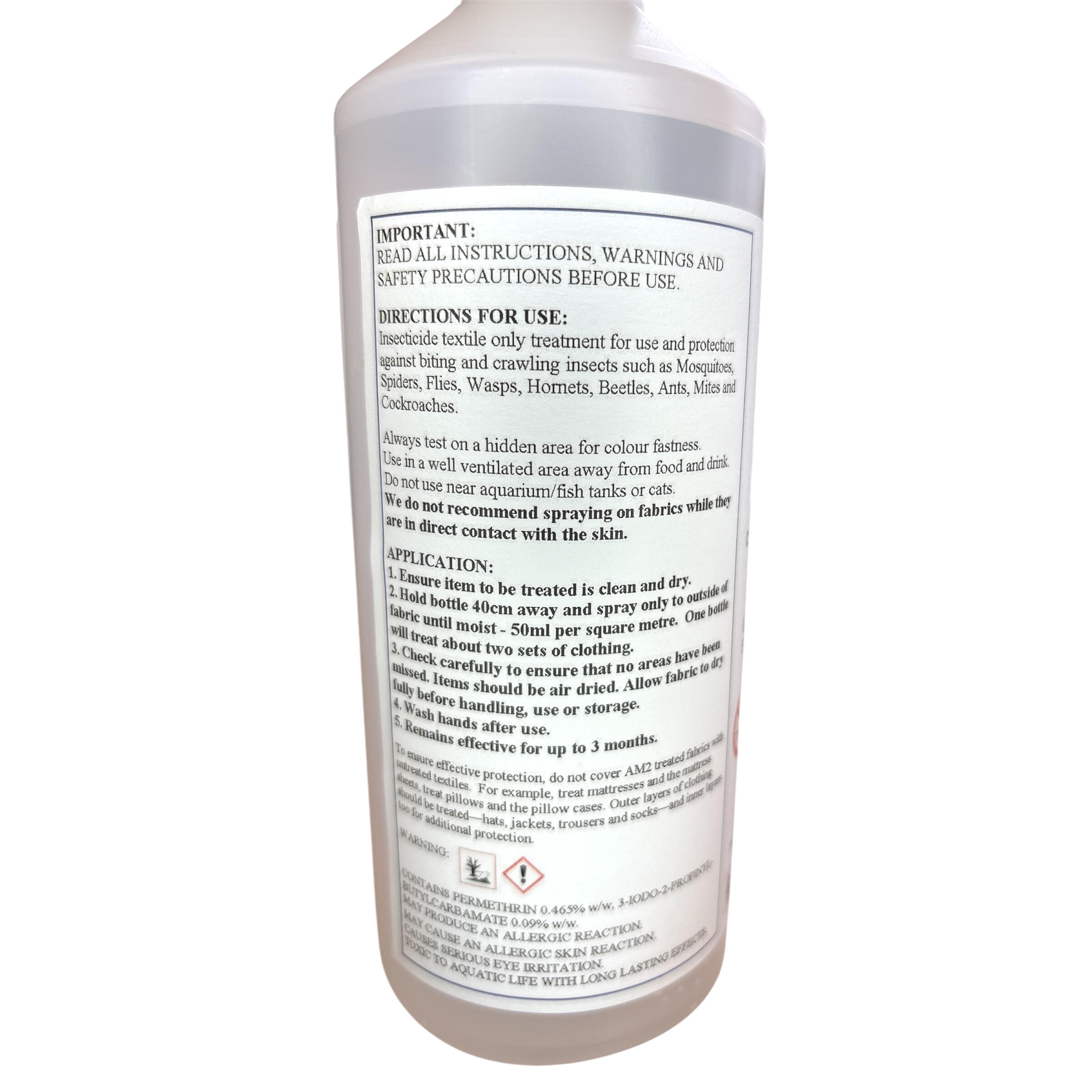 AM2 Permethrin Clothing and Textile Spray for Insect Protection (500ml bottle) 2/7