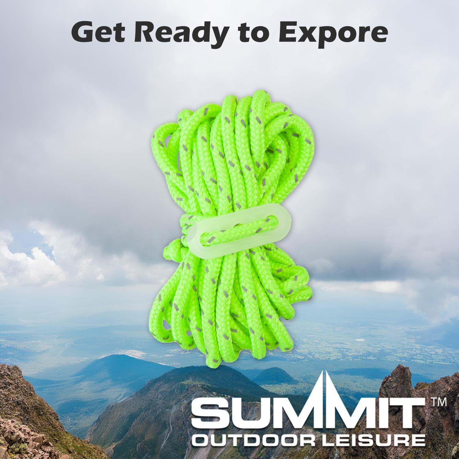 Guy Ropes High Visibility With Tensioners 4 x 3.8 x 0.5cm Green X 1 Pack of 4 6/7