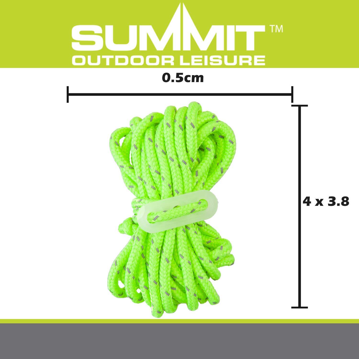 Guy Ropes High Visibility With Tensioners 4 x 3.8 x 0.5cm Green X 1 Pack of 4 2/7