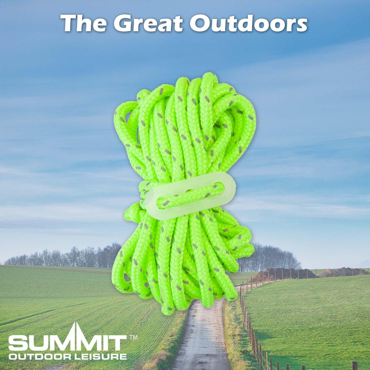 Guy Ropes High Visibility With Tensioners 4 x 3.8 x 0.5cm Green X 1 Pack of 4 7/7