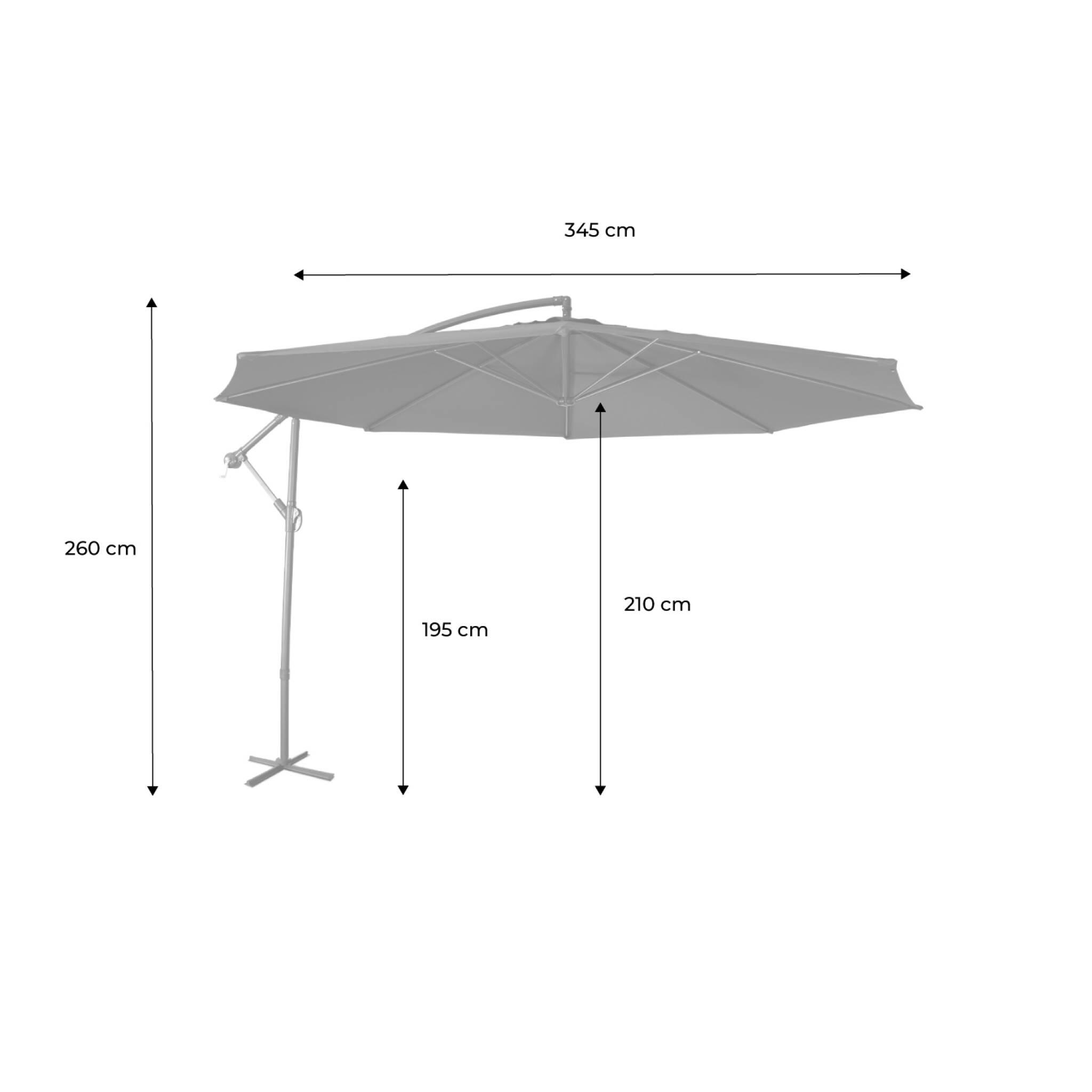 Sombrilla redonda, 350cm, Verde kaki 4/5