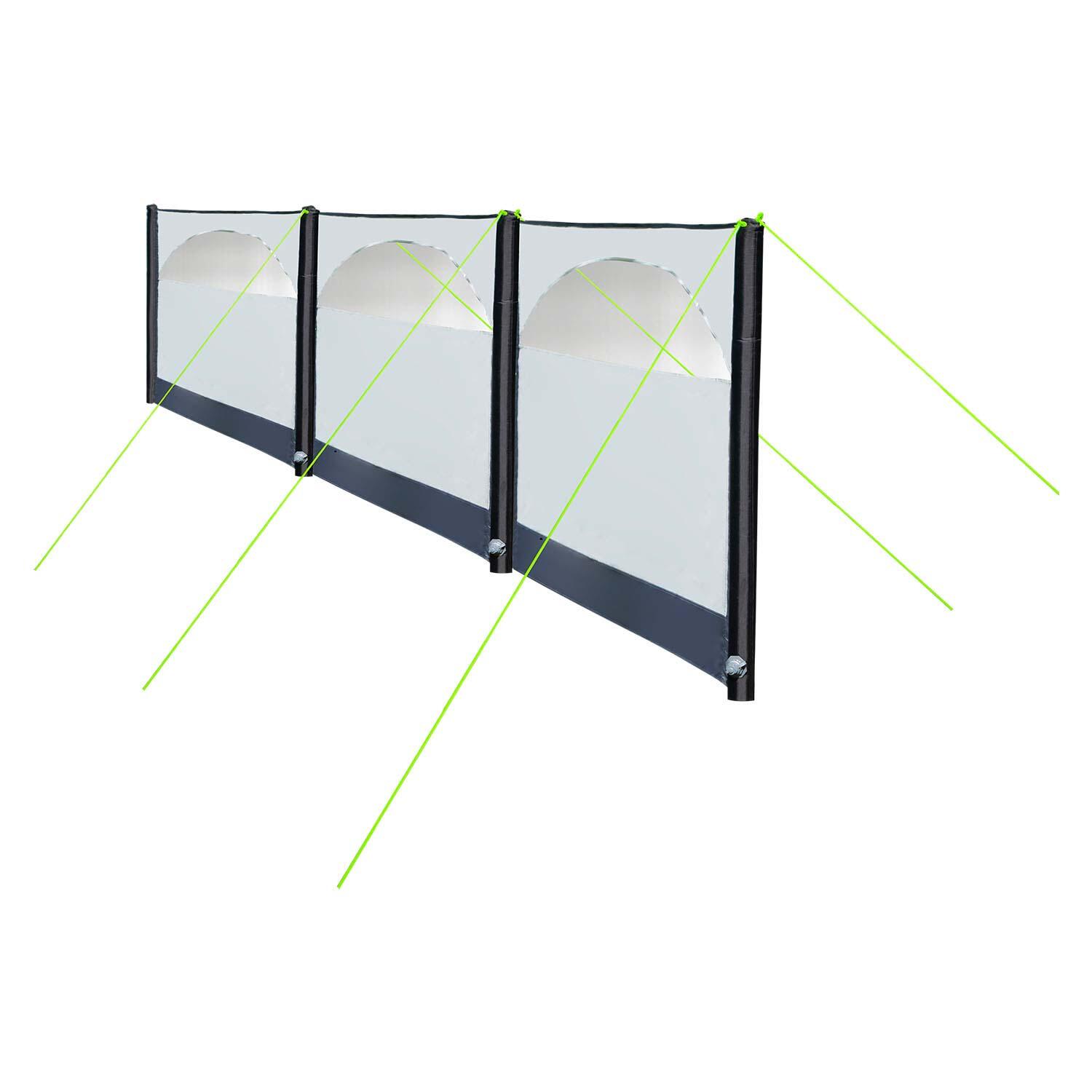 SUMMIT Inflatable Windscreen 3 Panel - Carry Bag Easy Inflate 140cm x 600cm Grey X 1